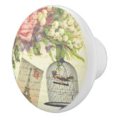 Bouton De Porte En Céramique Birdcage Tour Eiffel Fleurs françaises Tirage en c (Droite)