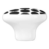 Bouton De Porte En Céramique Black Polka Dot Design (Côté)