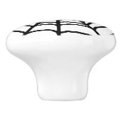 Bouton De Porte En Céramique "Black Spider Web" (Côté)