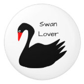 Bouton De Porte En Céramique Black Swan Design Personalised (Devant)