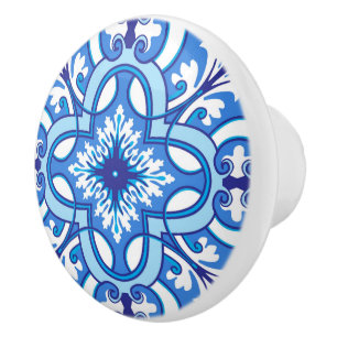 Bouton De Porte En Céramique 🤍 💙 Blanc et bleu Porto Azulejos