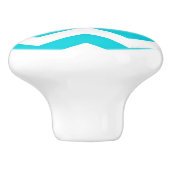 Bouton De Porte En Céramique Blanc et motif de zigzag d'Aqua (Côté)