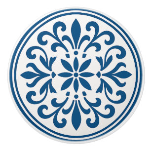 Bouton De Porte En Céramique Bleu & Blanc Portugais Azulejo Style Ceramic Knob