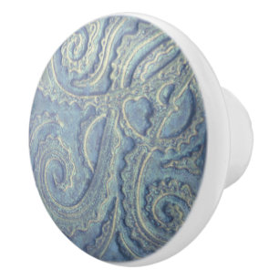 Bouton De Porte En Céramique Bleu Carrelage Motif Tiroir Tirage Ceramic Knox