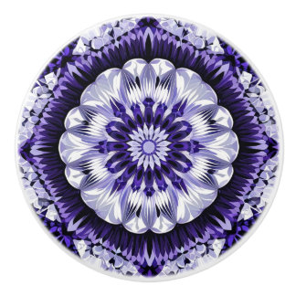 Bouton De Porte En Céramique Bleu classique et blanc