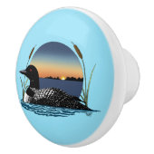 Bouton De Porte En Céramique Bleu couché de soleil (Droite)