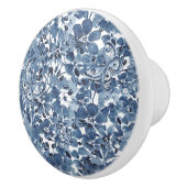 Bouton De Porte En Céramique Bleu et blanc Aquarelle papillon floral Élégant (Droite)