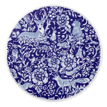 Bleu foncé Bois Animaux Ornat Floral Beau