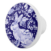 Bouton De Porte En Céramique Bleu foncé Lapin Lapin Bois Face L Cobalt (Droite)