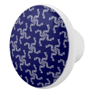 Bouton De Porte En Céramique Bleu Jardin de Noël, Décor de Noël, Noël