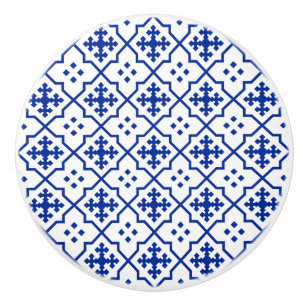 Bouton De Porte En Céramique Bleu marocain