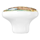 Bouton De Porte En Céramique Bleu mignon et poussins (Côté)