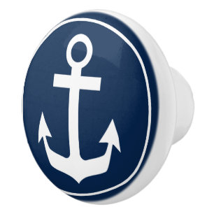 Bouton De Porte En Céramique Bleu Nautique