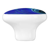 Bouton De Porte En Céramique Bleu pelouse Bowl, (Côté)