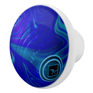 Bouton De Porte En Céramique Bleu pelouse Bowl,