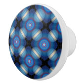 Bouton De Porte En Céramique Bleu Spacey Géométrique (Droite)