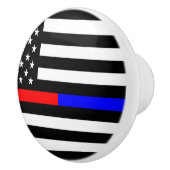 Bouton De Porte En Céramique bleu thin line polirefighter (Droite)