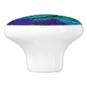 Bouton De Porte En Céramique Bleu, Turquoise, Infini Turquoise (Côté)