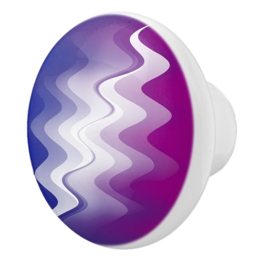 Bouton De Porte En Céramique Bleu violet blanc (Droite)