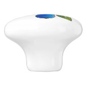 Bouton De Porte En Céramique Bleuets à main (Côté)