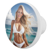 Bouton De Porte En Céramique blonde de plage (Droite)