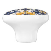 Bouton De Porte En Céramique Blue and Gold Pattern  (Côté)
