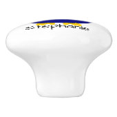 Bouton De Porte En Céramique Blue Owl Design Personalised (Côté)