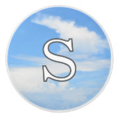 Bouton De Porte En Céramique Blue Sky and White Cloud Monogram (Devant)
