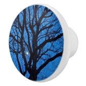 Bouton De Porte En Céramique Blue Sky Night Tree  (Droite)