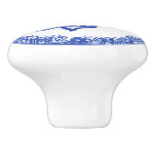 Bouton De Porte En Céramique Blue Willow Design Aiguille tachetée visages migno (Côté)