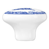 Bouton De Porte En Céramique Blue Willow Design Écureuil face Whimsical (Côté)