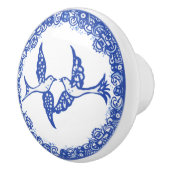 Bouton De Porte En Céramique Blue Willow Design Floral Phoenix Oiseaux Whimsica (Droite)