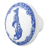 Bouton De Porte En Céramique Blue Willow Design Fox debout face à gauche (Droite)