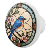 Bouton De Porte En Céramique Bluebird de verre tendu (Droite)