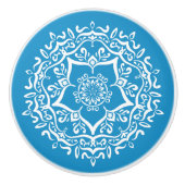 Bouton De Porte En Céramique Bluebird Mandala (Devant)