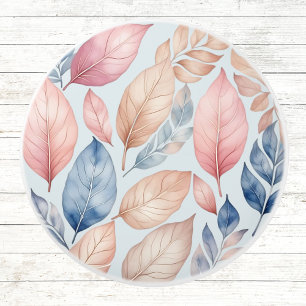 Bouton De Porte En Céramique Boho bleu Dusty Botanique Automne Feuilles Motif