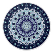 Bouton De Porte En Céramique Boho bleu Mandala (Devant)