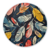 Bouton De Porte En Céramique Boho Feathered Whimsy (Devant)