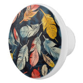Bouton De Porte En Céramique Boho Feathered Whimsy (Droite)