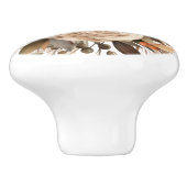 Bouton De Porte En Céramique Boho Gold Brown Fleurs Floral Ceramic Knob (Côté)