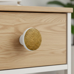 Bouton De Porte En Céramique Boho Rotin Vannerie 