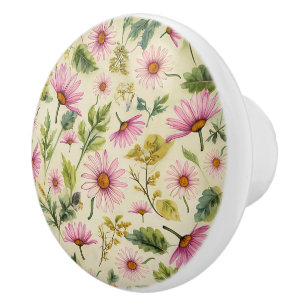 Bouton De Porte En Céramique Boho Spring Floral