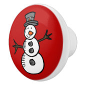 Bouton De Porte En Céramique Bonhomme de neige (Droite)