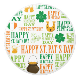 Bouton De Porte En Céramique Bonne Saint Patrick's Day