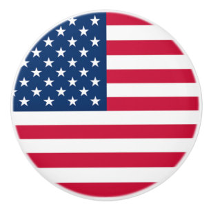 Bouton De Porte En Céramique Bonnet en céramique du drapeau américain patriotiq