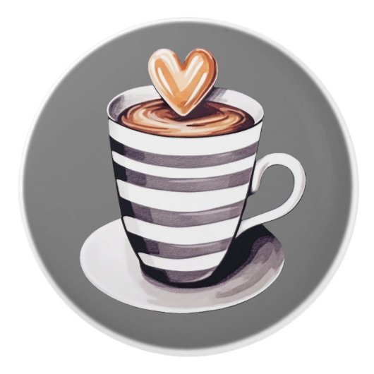 Bouton De Porte En Céramique Bonnets de céramique café (Devant)