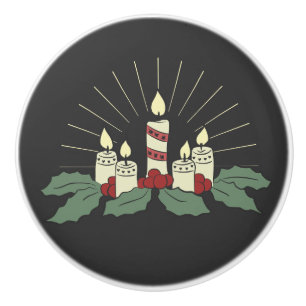 Bouton De Porte En Céramique Bougies de Noël