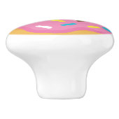 Bouton De Porte En Céramique Bouillie rose avec arroses (Côté)