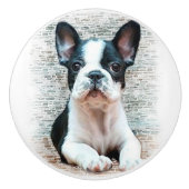 Bouton De Porte En Céramique Bouledogue français (Devant)
