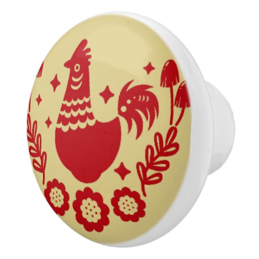 Bouton De Porte En Céramique Boulon de poulet scandinave (Droite)